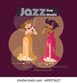 Musicians and Musical Instruments. Flat Vector Illustration