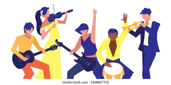 musicians people playing instrument orchestra