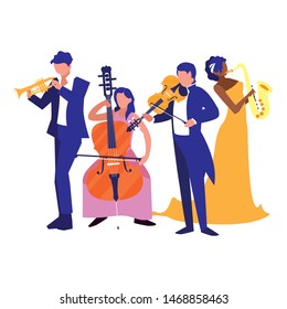 musicians people playing instrument orchestra