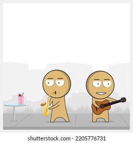 Musicians play music. Musical group. 