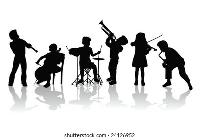 musicians silhouettes
