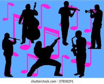 musicians vector silhouettes