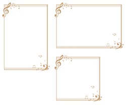 Music-themed Decorative Frame.Decorative Frame.A Frame That Gave A Change In Size To The Same Design.Good Frame For A4 Size Paper.Background For Certificate.