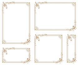 Music-themed Decorative Frame.Decorative Frame.A Frame That Gave A Change In Size To The Same Design.Good Frame For A4 Size Paper.Background For Certificate.