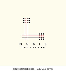 Letra de diseño del logotipo de Musik L