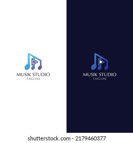 Plantilla de icono de diseño del logotipo de Musik Studio