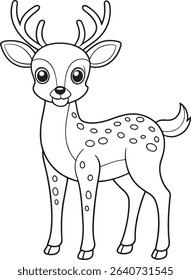 Musk deer coloring sheet perfect for kids and wildlife art fun
