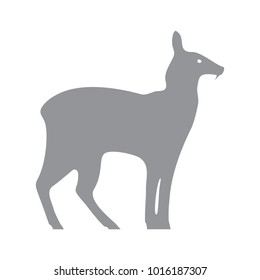 Musk deer vector image, isolated on white background. Silhouette as logo or mascot. Stylized symbol.