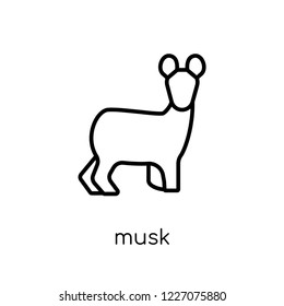 Musk icon. Trendy modern flat linear vector Musk icon on white background from thin line animals collection, editable outline stroke vector illustration