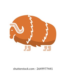 ícone plano de cor do musk ox para projetos digitais e de impressão. Animais árticos. Ícones mínimos de limpeza para aplicativos e sites. Ícones simples modernos para UI UX e branding