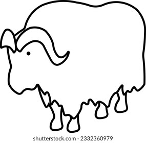 Musk Ox ox cow bull animal Outline
