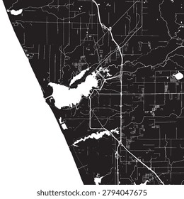 Muskegon Michigan Vector Map, Detailed City Street Map Black and White Minimalist Line Art