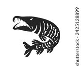 Muskellunge Fish Logo template Isolated. Brand Identity. Icon Abstract Vector graphic