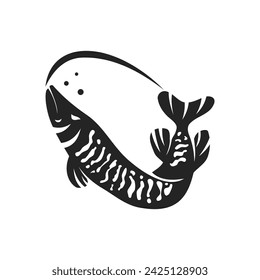 Muskellunge Fish Logo template Isolated. Brand Identity. Icon Abstract Vector graphic