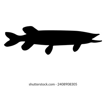 Muskellunge fish silhouette vector art white background