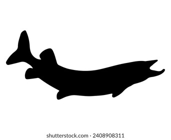 Muskellunge fish silhouette vector art white background