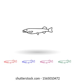 Muskellunge multi color icon. Simple thin line, outline vector of fish icons for ui and ux, website or mobile application