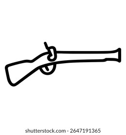 Vector del icono de la línea del mosquete en el fondo blanco 
Icono de la pistola de Vector sobre fondo blanco