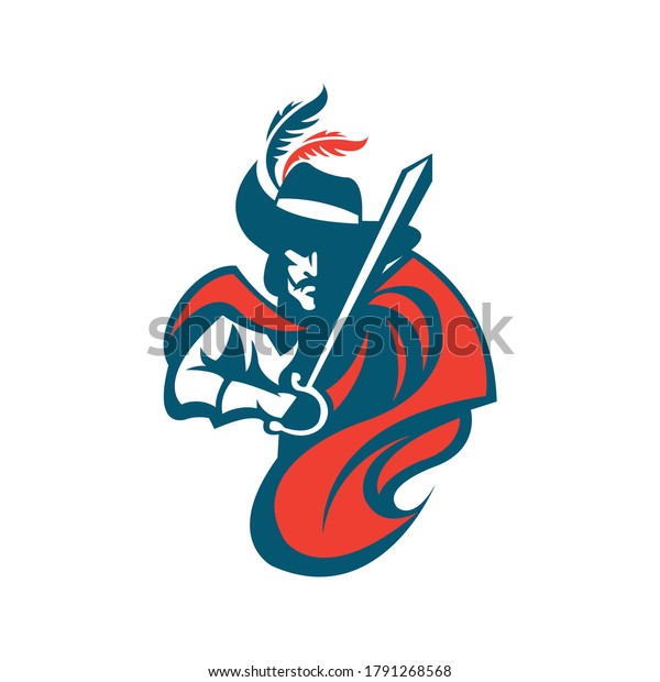 musketeer\
mascot and character e-sport logo\
template