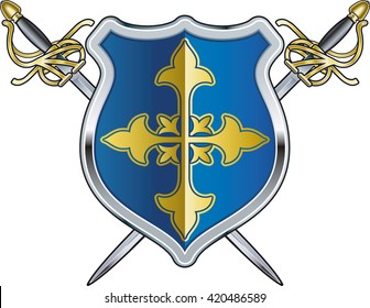 musketeers shield with swords