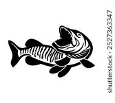 muskie fishing illustration logo vector image t shirt