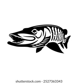 muskie fishing illustration logo vector image t shirt