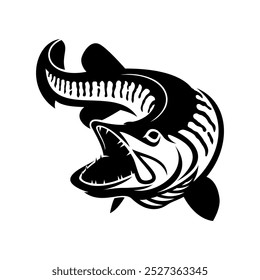 muskie fischen illustration logo vektor bild t shirt