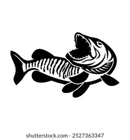 muskie fishing illustration logo vector image t shirt