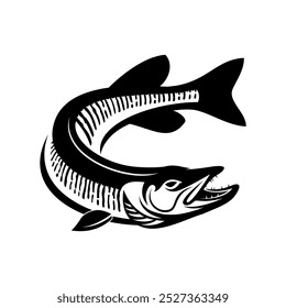 muskie fishing illustration logo vector image t shirt