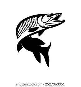 muskie fishing illustration logo vector image t shirt