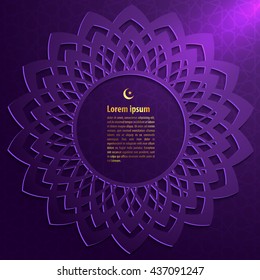 Muslim abstract greeting card on islamic pattern background