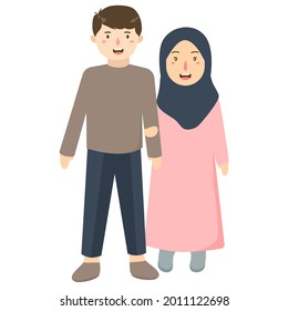 
Muslim adult family or couple people