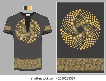 Muslim or African clothes design, Man casual short sleeve shirt seamless pattern, picture art and abstract background.