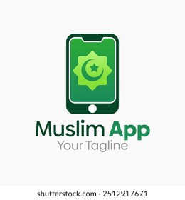 Plantilla de diseño de logotipo de App musulmán. Bueno para empresas, agencias, comunidad y Organización