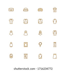 vector conjunto de iconos de la ropa musulmana