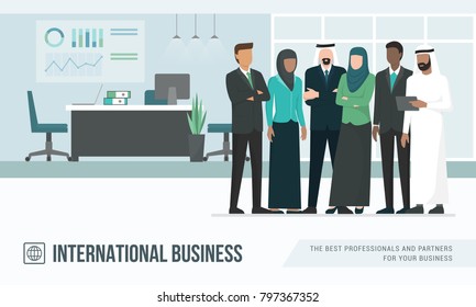 Muslim arab business people in the office, international business concept