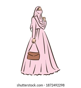 Muslim arabic islam woman in hijab fashion