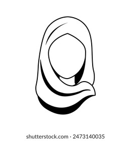 Muslim Avatar Icon Vector, line avatar vector icon