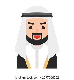 Muslim avatar vector illustration, Muslim people flat icon