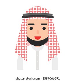 Muslim avatar vector illustration, Muslim people flat icon