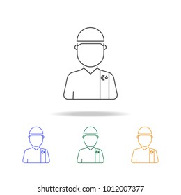 Muslim avatars multicoloured icons. Element of profession avatar of for mobile concept and web apps. Thin line  icon for website design and development, app development on white background