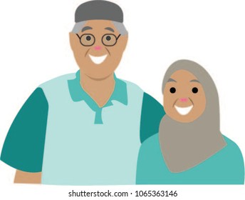 Muslim background grandparent vector