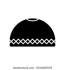 Ícone de gorro muçulmano design de vetor sólido em estilo moderno