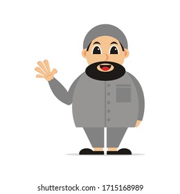 Muslim bearded man vector illustration