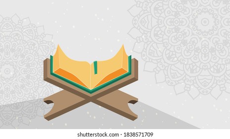 muslim book , holy quran , quran book vector illustration