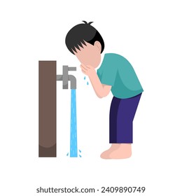 Niño musulmán dando un paso de intimidación