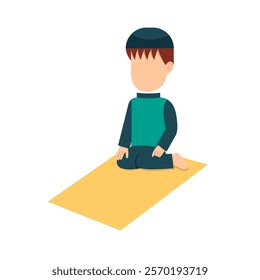 Muslim Boy Doing Prayer Movement