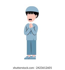 Muslim Boy With Eid Greeting Gesture
