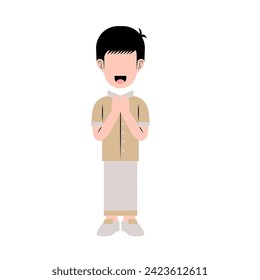 Muslim Boy With Eid Greeting Gesture