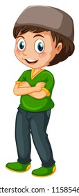 A muslim boy on white background illustration